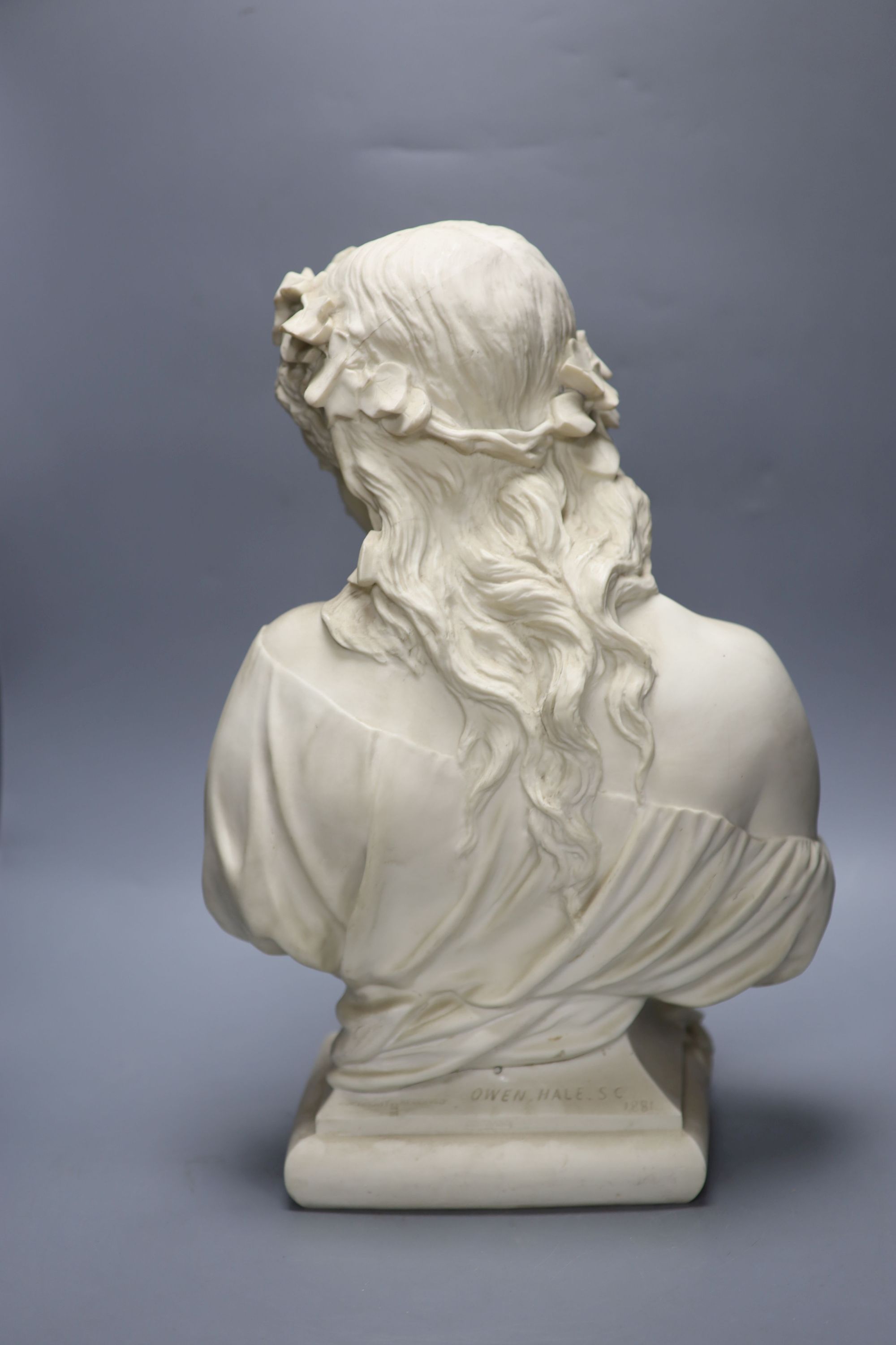 After Owen Hale. A Copeland parian bust Autumn, height 45cm